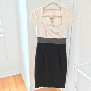 Roulette colorblock white/grey/black sheath dress